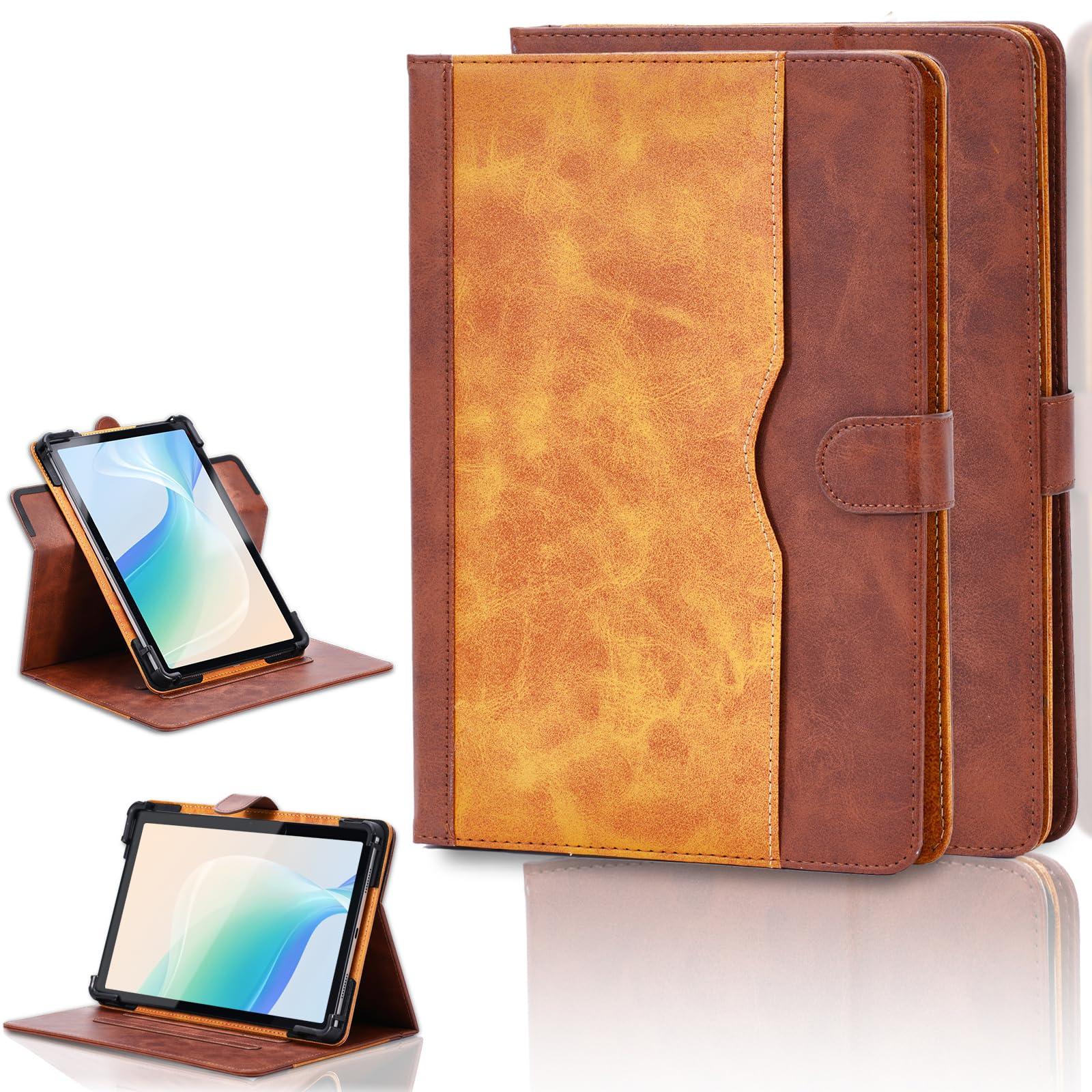 jioeuinly Case Compatible for Zte Grand X View 4 Tablet Case 360 Degree Rotation Multi-Viewing Angels PU Leather Stand Folio Cover Camera can be Used Brown