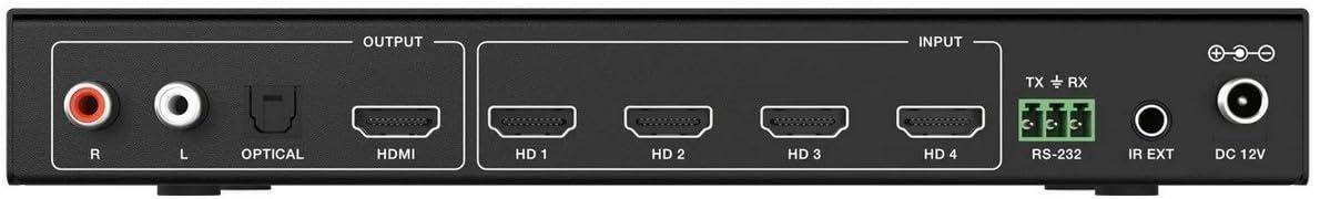 BZB GEAR 4x1 4K UHD HDMI Seamless Switcher Quad MultiViewer with Audio De-embedder