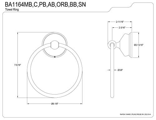 Kingston Brass Kingston Brass BA1164PB Vintage Towel-Ring, 6-Inch, Polished Brass