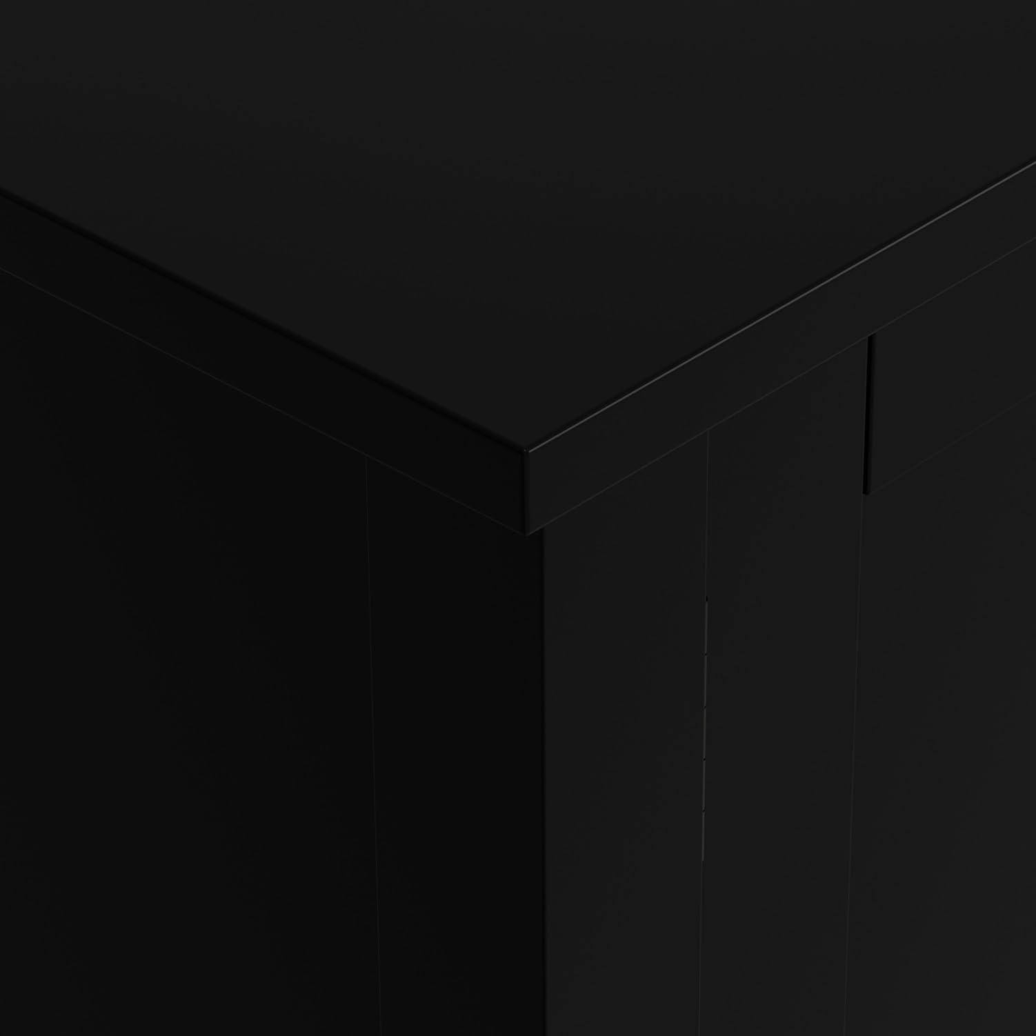 SIMPLIHOME SIMPLIHOME Redmond SOLID WOOD 72 Inch Wide Transitional TV Media Stand in Black For TVs up to 80 Inches, For the Living Room and Entertainment Center