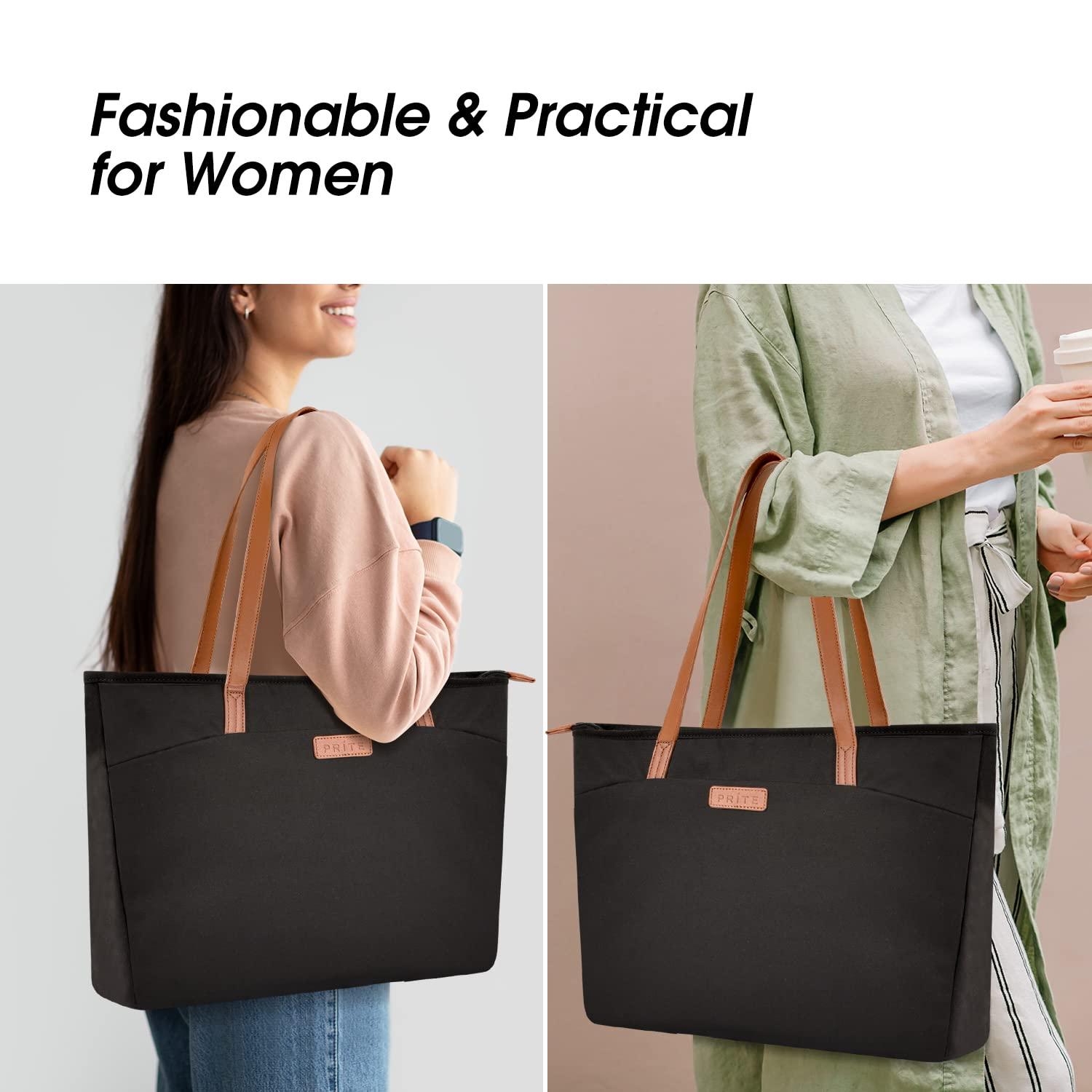 OEIPSMK OEIPSMK Laptop Tote Bag for Women Shoulder Bag with 16 Computer Compartment for Work School Travel (Black)