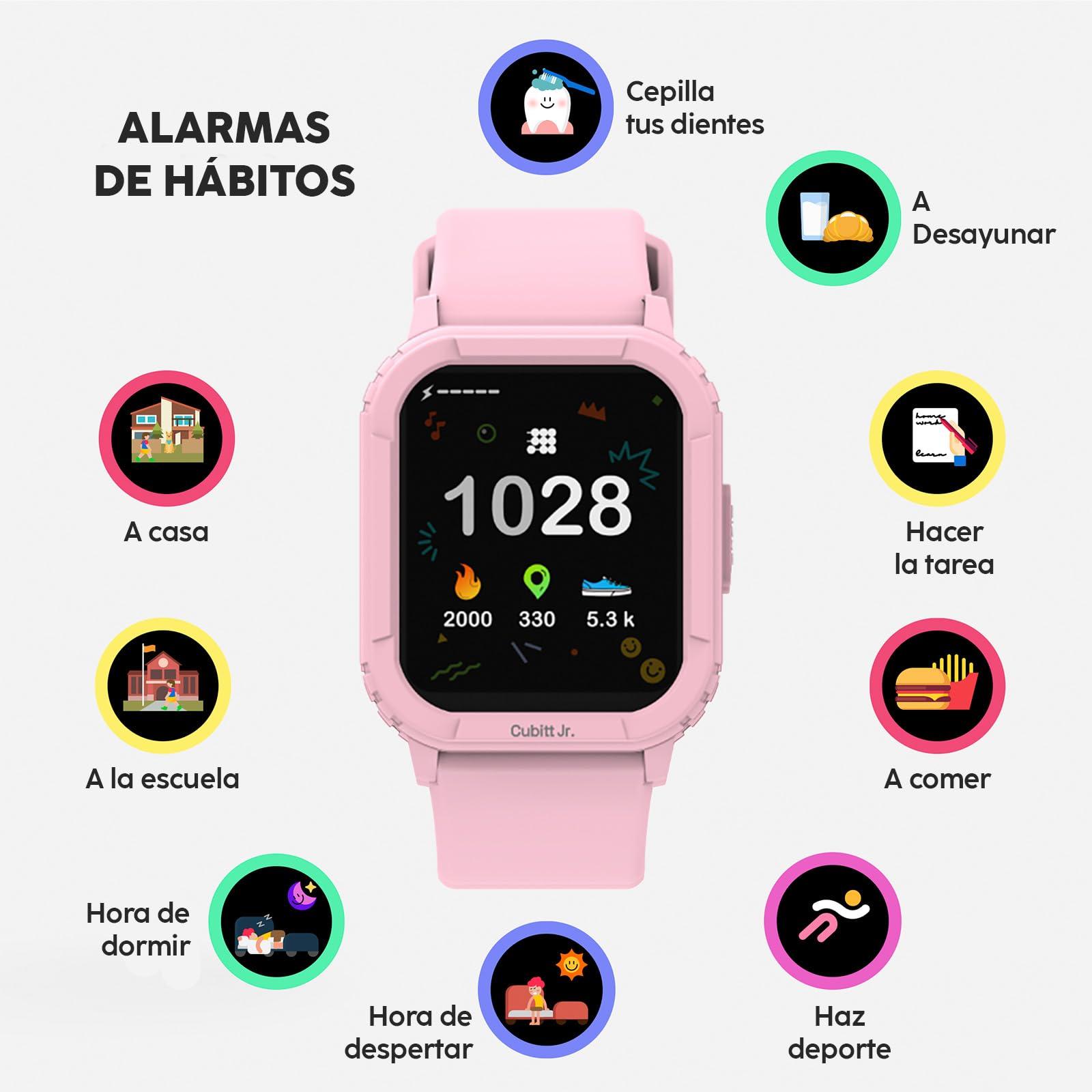 Cubitt Tracking Technologies Cubitt Jr Smart Watch Fitness Tracker for Kids and Teens, Games, Step Counter, Sleep Monitor, Heart Rate Monitor, Calculator, Activity Tracker, 1.52" Touch Screen, Waterproof