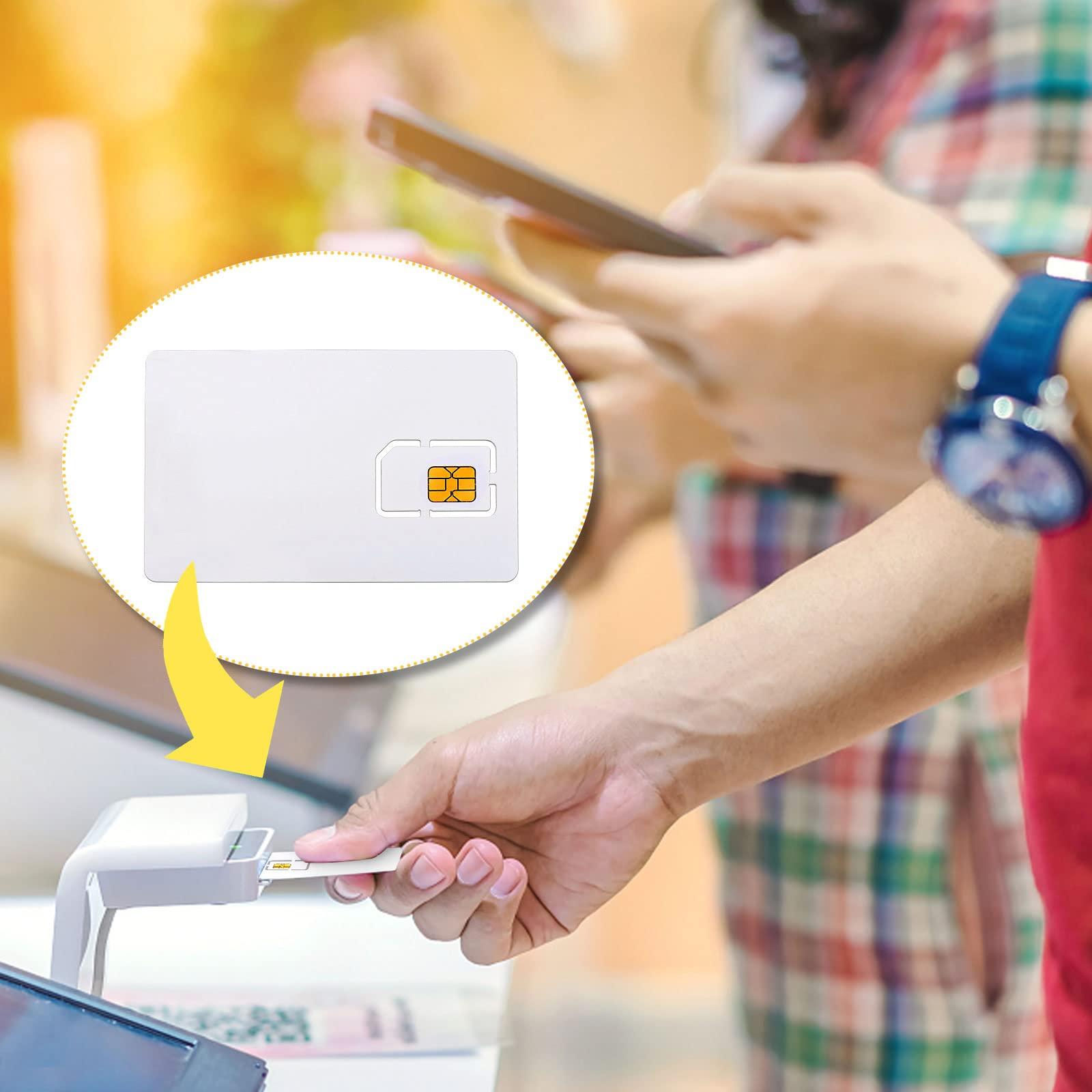 BOMFLORE Smart SIM Card Reader Writer: EMV Chip Reader Writer Programmer with 5pc Blank Programable LTE USIM 4G Card and SIM Personalize Software - CAC Reader for Win OS Linux