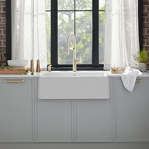 BLANCO BLANCO, White 401734 IKON SILGRANIT Apron-Front Farmhouse Kitchen Sink, 30\" X 19\"
