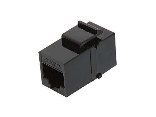 Networx Networx Black Cat6 RJ45 Feed Through Panel Mount Keystone Coupler