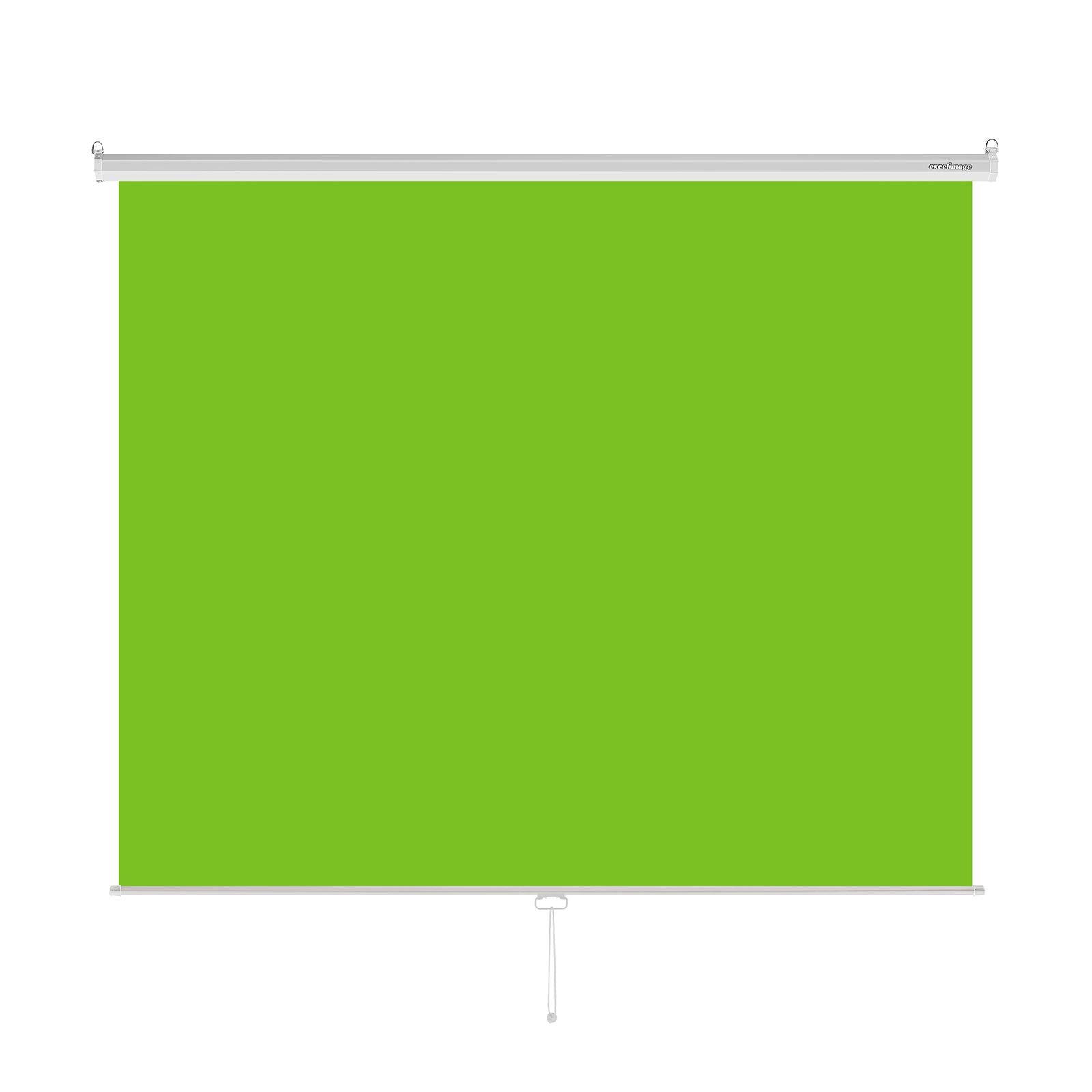excelimage excelimage Pull-Down Green Screen Backdrop, 79x75 Auto-Locking Chroma Key Panel with Wrinkle-Resistant Green Fabric for YouTube Videos, Music Videos, Photography, TIK Tok, or Gaming (White)