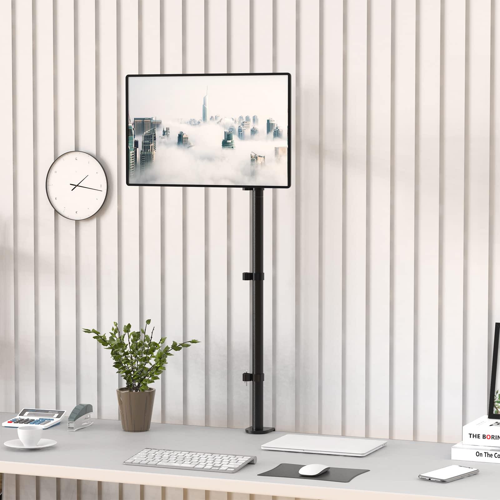 WALI WALI Single Monitor Stand Desk Mount, 39 inch Tall Monitor Stand Fully Adjustable, Articulating Arm for Computer Screen up to 32 inch, 22lbs (M001XXL), Black