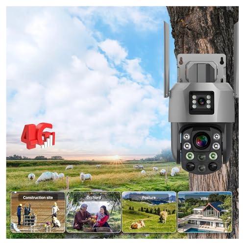 QDVOPHZA QDVOPHZA 8MP 18X Optical Zoom Dual Lens 4G/WiFi IP Camera Full Color Human Detection Wireless PTZ Home Security CCTV Surveillance Monitor(E/U_6MP 4G ADD 64G)