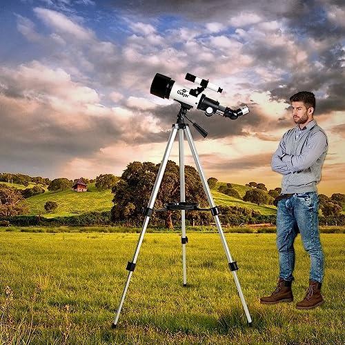 Gskyer Gskyer Telescope 70mm Aperture 400mm AZ Mount Astronomical Refracting Telescope for Kids Beginners Travel Telescope with Carry Bag Phone Adapter and Wireless Remote