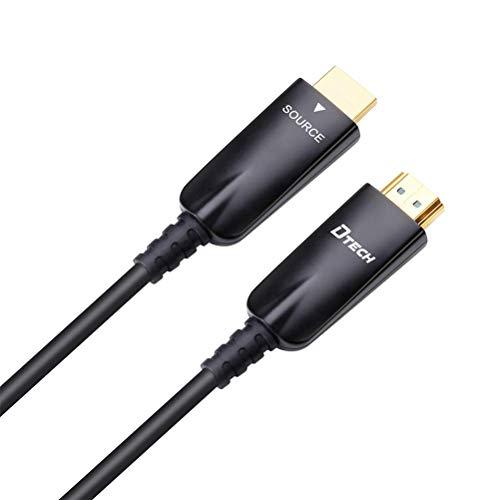 DTech DTech 100ft Fiber Optic HDMI Cable with 4K 60Hz 1080p HD Video 3D HDCP CEC High Speed Supported Compatible with Laptop Computer Monitor Projector TV DVD Player Gaming Console (100 Feet, Black)