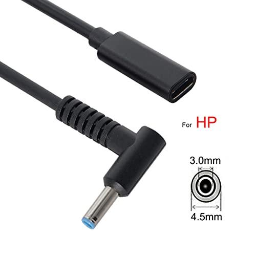 cablecc cablecc Type C USB-C Female Input to DC 4.5x3.0mm Power PD Charge Cable fit for HP Laptop 18-20V