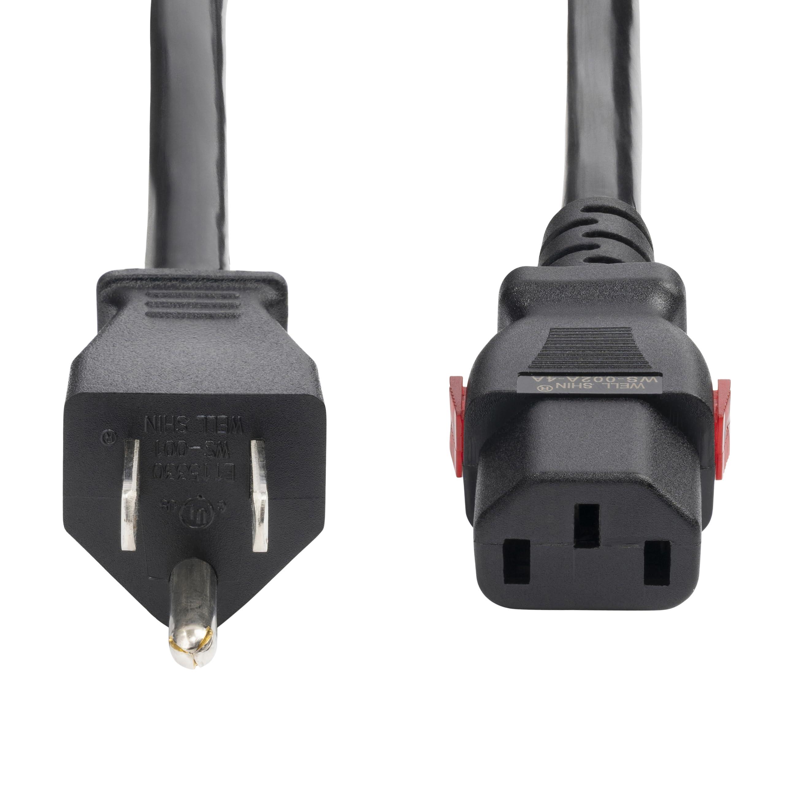 StarTech.com StarTech.com 12ft (3.6m) Heavy Duty Power Cord, NEMA 5-15P to Locking C13 AC Power Cable, 15A 125V, 14AWG, Replacement Computer/Monitor Power Cord - UL Listed (27LC-4B00-POWER-CORD)