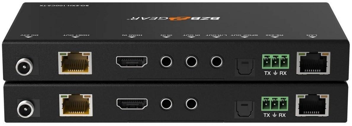 BZB GEAR BZBGEAR 4K UHD HDMI Over Ethernet Extender with IR/ARC/PoC/RS-232/Ethernet and Audio Embedding/De-embedding up to 330ft - BG-EXH-100C5