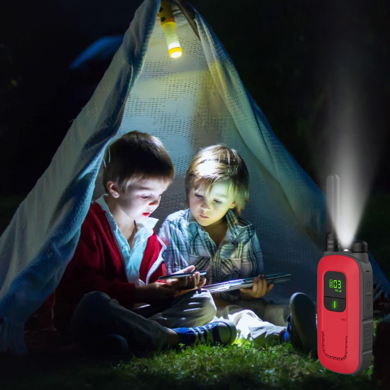 Radioddity Radioddity FS-T3 Walkie Talkies for Adults Kids Long Range 4 Pack Rechargeable Walky Talky FRS Two Way Radio, 22 Channels USB Charging with Flashlight Earpiece for Camping