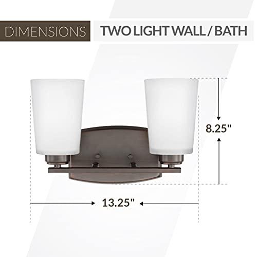 Sea Gull Lighting Sea Gull Lighting Generation 4428902-710 Transitional Two Light Wall/Bath from Seagull-Franport Collection in Bronze/Dark Finish, Burnt Sienna