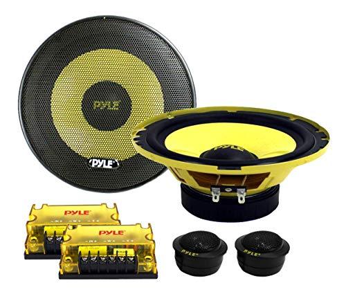 Pyle PYLE PLG6C 6.5" 400W 2 Way Car Audio Component Speakers Set Power System and PLG64 6.5" 300W Car Mid Bass/Midrange Subwoofer Sub Power Speaker(2 pack)
