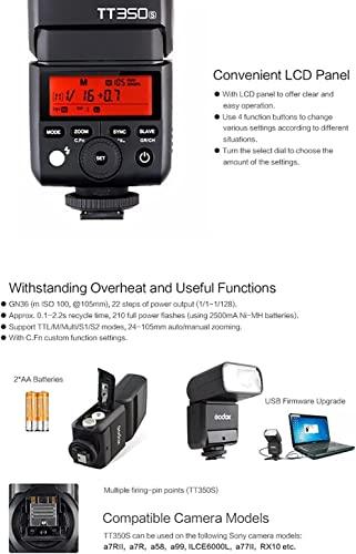 GODOX Godox Thinklite TTL TT350S Mini Camera Flash High Speed 1/8000s GN36 for Sony Mirrorless DSLR Camera A77II A6000 A6500 RX10 Series