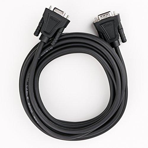 DTech DTech DB9 RS232 Serial Cable Male to Female Null Modem Cord Full Handshaking 7 Wire Crossover for Data Communication (15 Feet, Black)