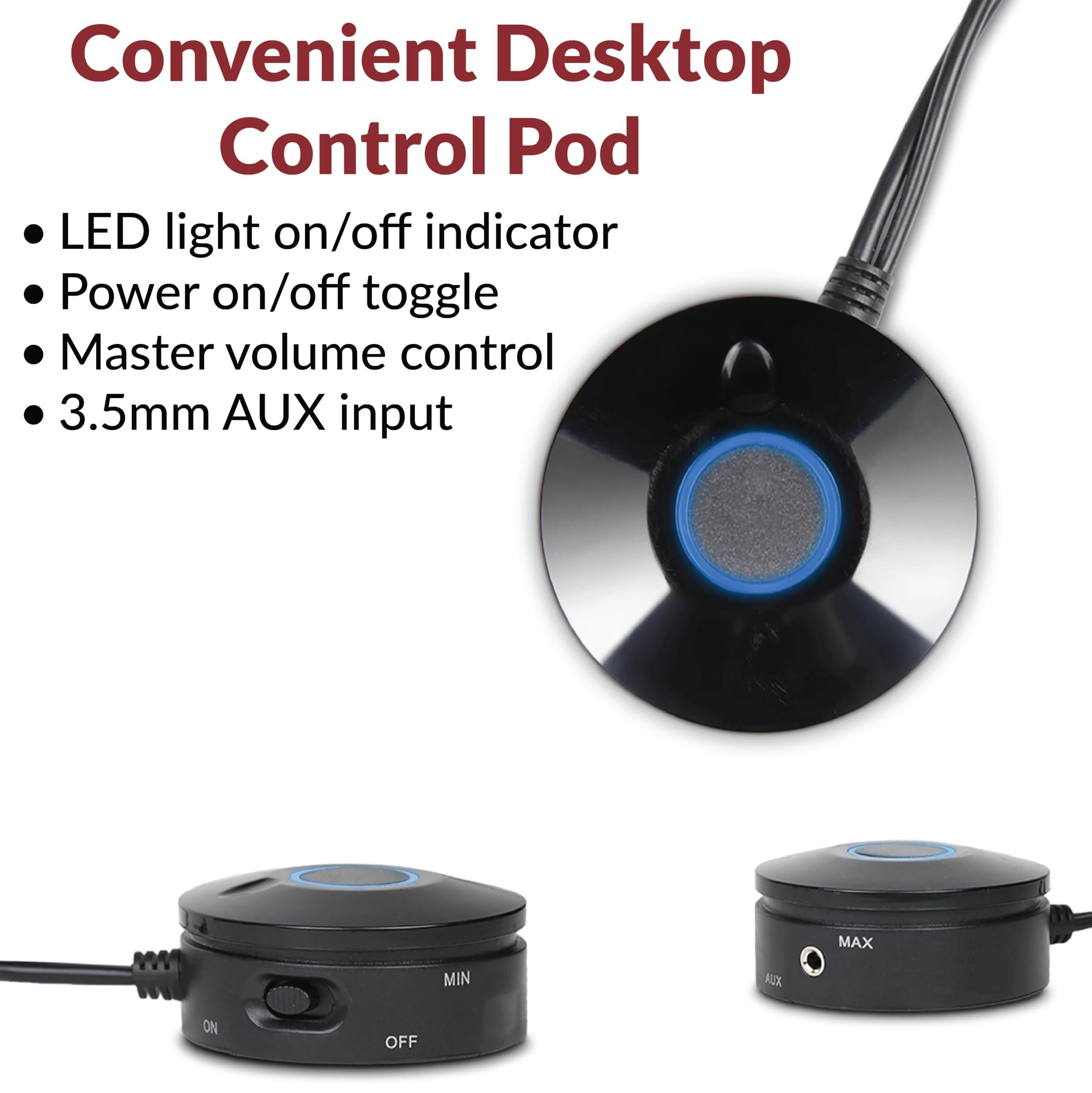 Cyber Acoustics Cyber Acoustics CA-3090 2.1 Speaker System with Subwoofer with 18W of Power Easy Setup and Convenient Controls, Great for Music, Movies, and Gaming