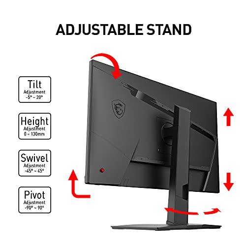 MSI MSI G273QPF, 27" Gaming Monitor, 2560 x 1440 (QHD), Rapid IPS, 1ms, 165Hz, G-Sync Compatible, HDMI, Displayport, Tilt, Swivel, Height Adjustable, Pivot