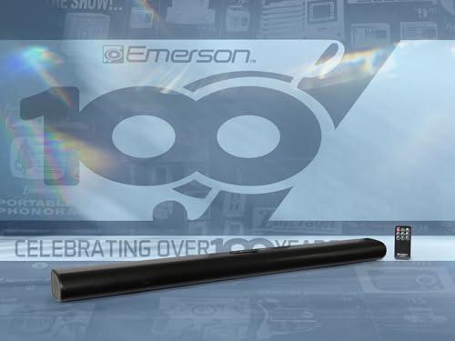 Emerson Emerson EHS-2002 37-Inch Bluetooth Soundbar with NFC Pairing, 2.0 Channel Audio, USB/AUX Inputs, FM Radio, Remote Control, Compact Wall Mountable Design
