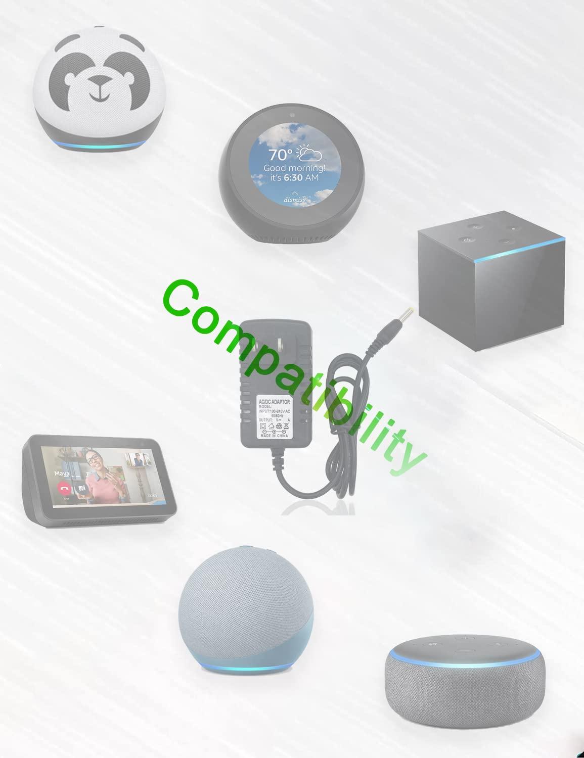 PDEEY Power Cord Replacement for Alexa Dot 4th Gen/3rd Gen/5th Gen 2022, Show 5 2nd Generation 2021 Speaker, 15W Charger Adapter