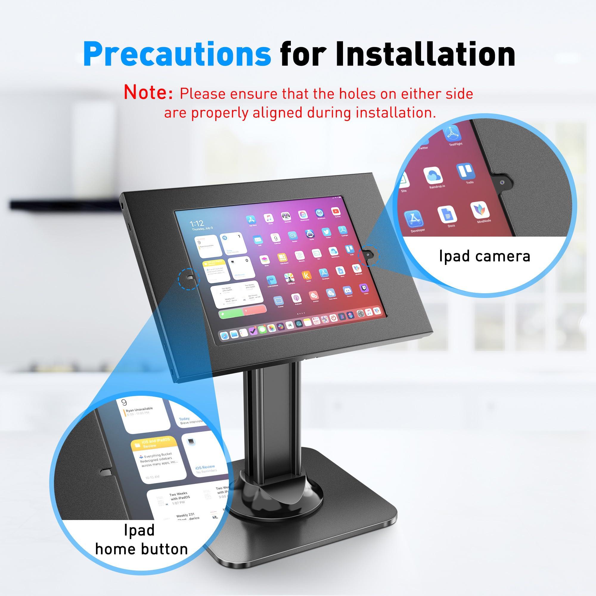 AboveTEK AboveTEK Anti-Theft iPad Kiosk Stand POS iPad Security Stand & Locking Tablet Stand Heavy Duty Base, 360 Swivel, 75 Tilt Bracket Retail Business for iPad/iPad Air/iPad Pro (Black)
