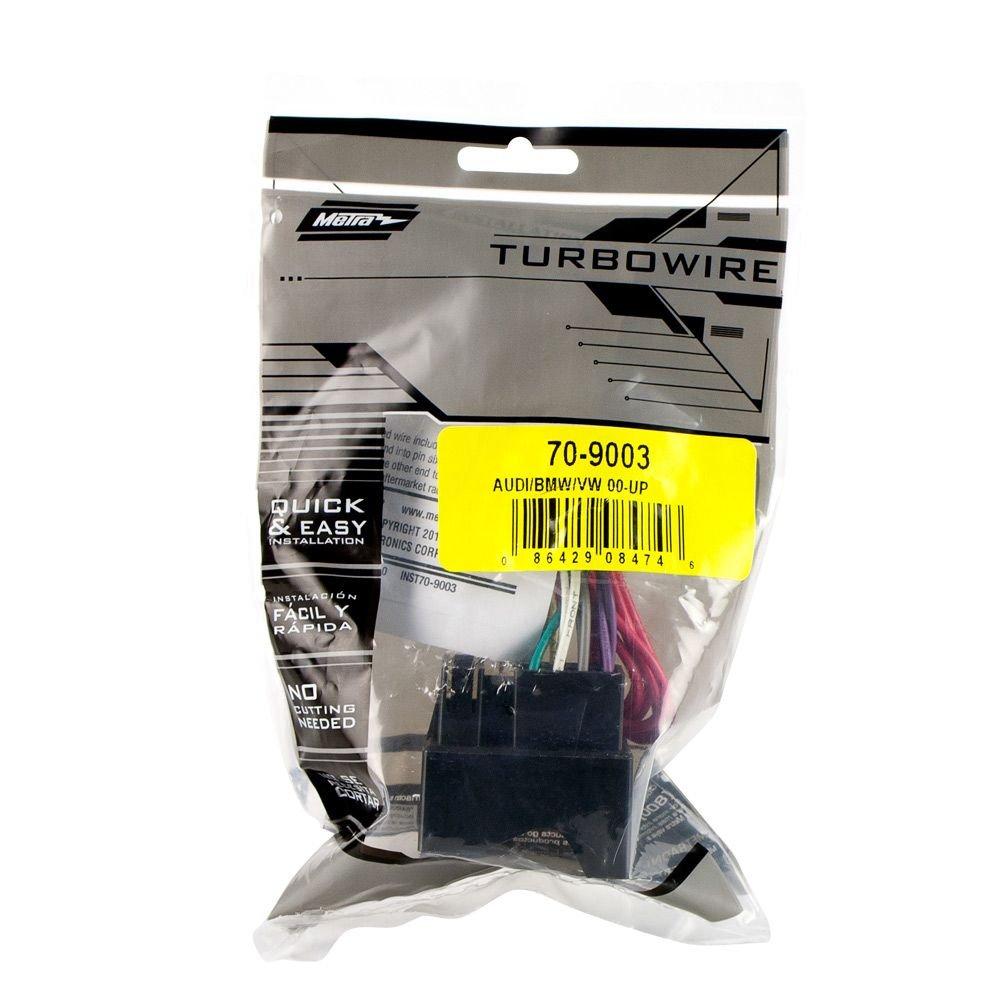 Metra Metra 70-9003 Radio Wiring Harness for Audi/BMW/VW 2002-Up & Metra 40-EU10 Antenna to Radio Adapter Cable for Select 2002-Up BMW/Volkswagen Vehicles,Black