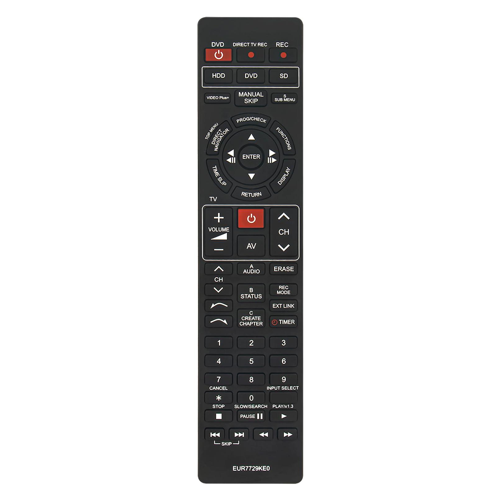 ALLIMITY EUR7729KE0 Replaced Remote Control -ALLIMITY- Fit for Panasonic DVD HDD TV Recorder EUR7729KE0 Remote Control EUR7721X10 DMR-EH50 DMR-E55K DMR-E55P9 DMR-E55S DMR-ES10 DMR-EH60