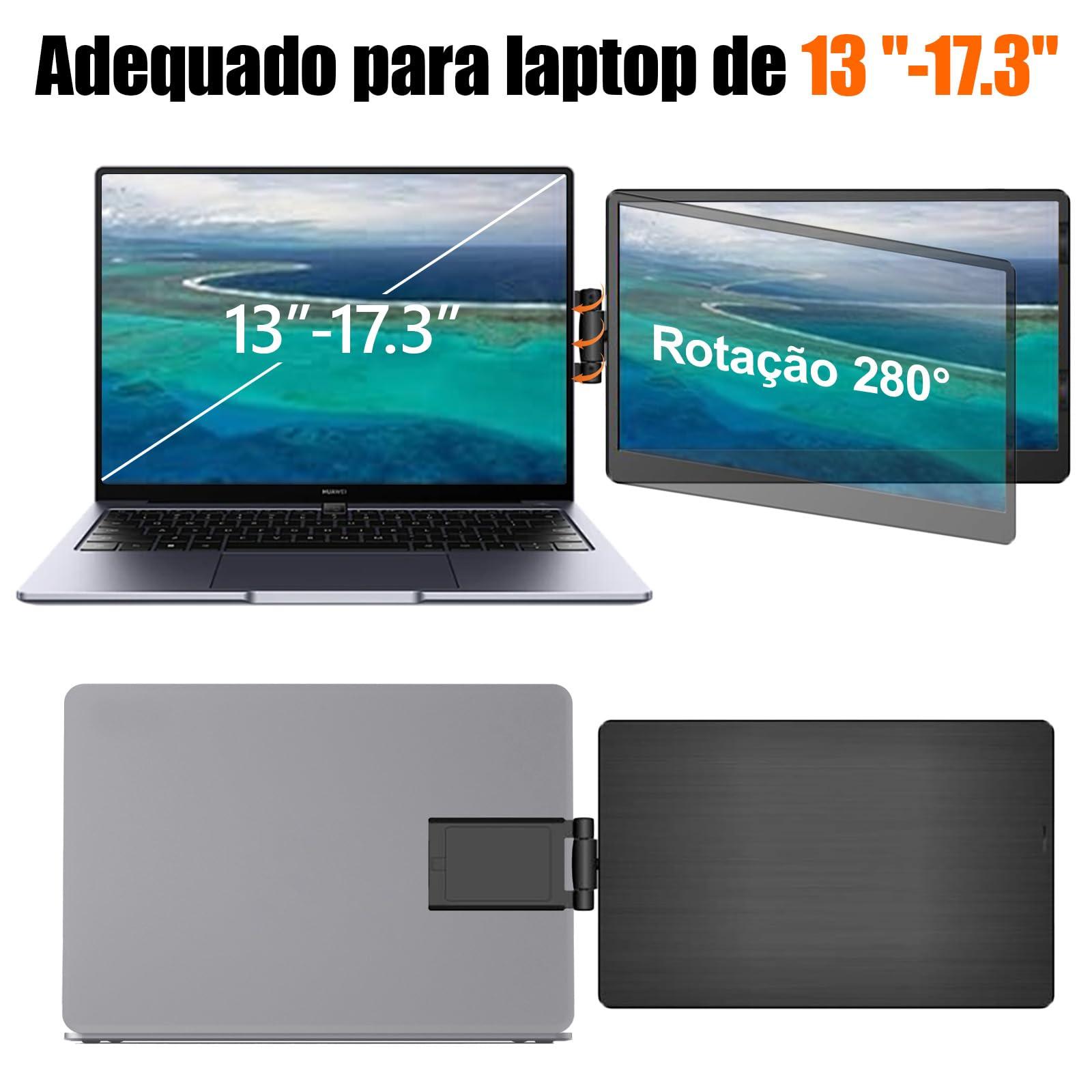 Anvazise Anvazise Laptop Monitor Extender, 11.6/14.1 inch Portable Monitor Dual Screen External Second Monitor 19201080 FHD IPS,USB-C/HDMI,Plug and Play,for Laptop Notebook (11.6 inch)