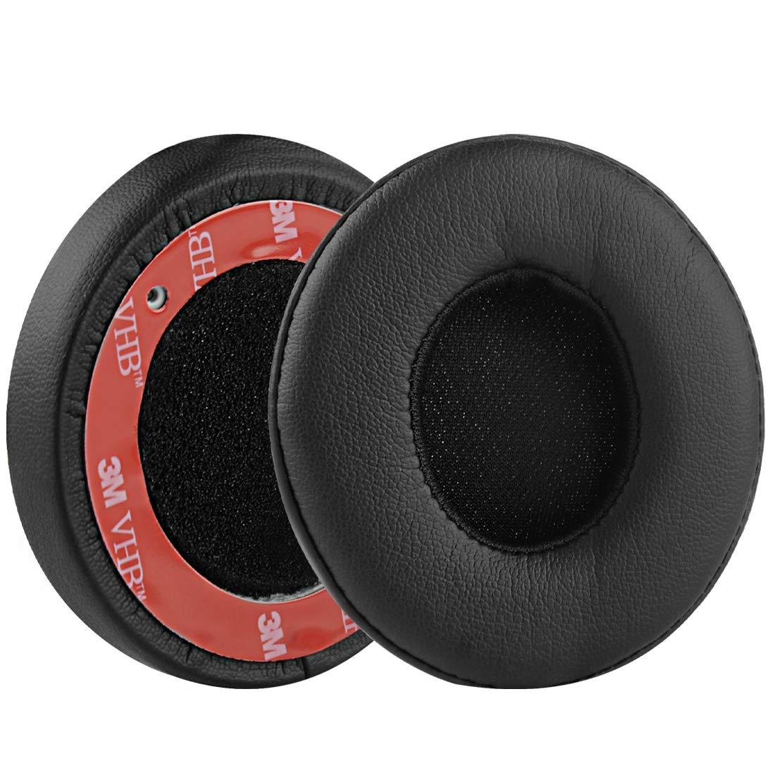 GEEKRIA Geekria QuickFit Replacement Ear Pads for Beats Solo2 Wired, Solo2.0 Wired (B0518) Headphones Ear Cushions, Headset Earpads, Ear Cups Cover Repair Parts (Black)