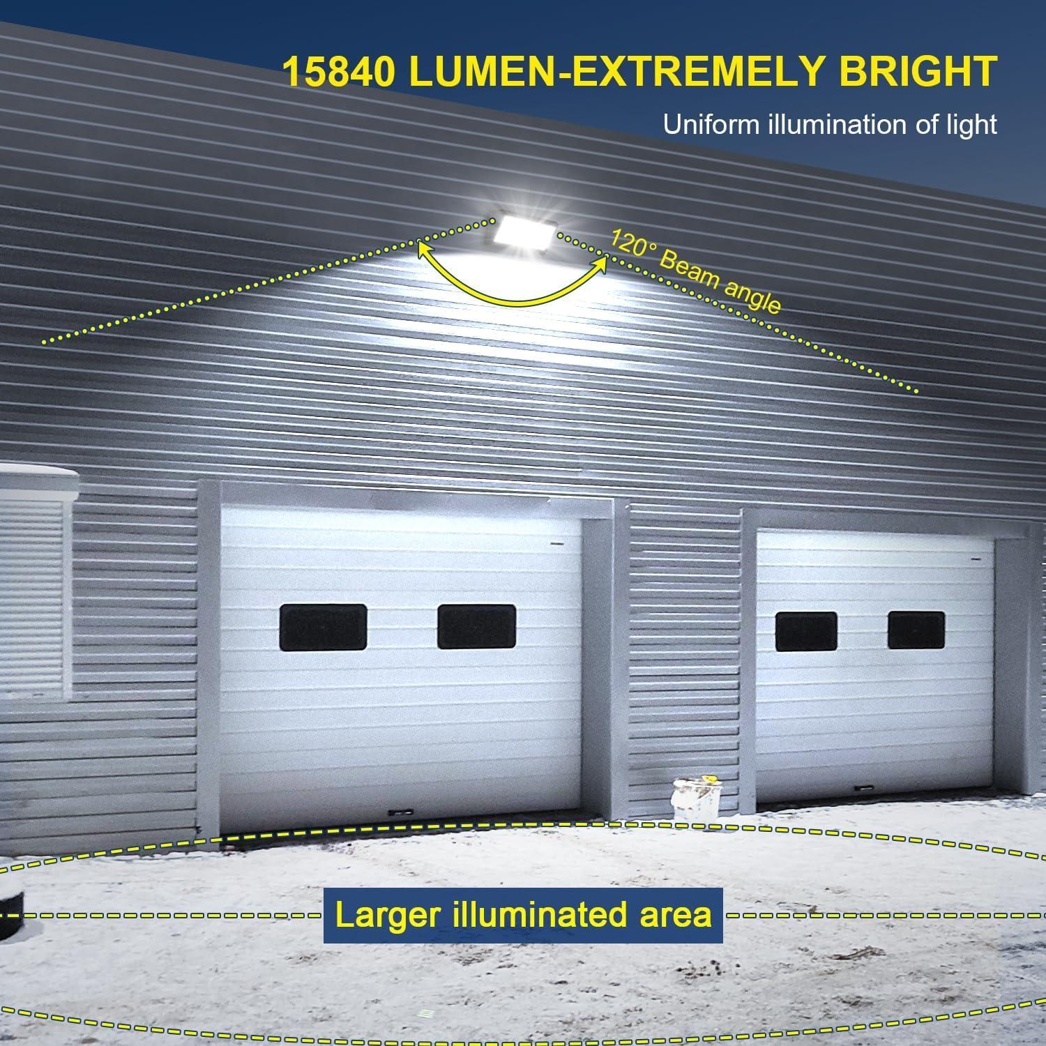 LEDMO LEDMO 120W LED Wall Pack Light 15840LM 840W HPS/HID Equivalent 5000K LED Security Flood Commercial and Industrial Outdoor LED Wall Lights for Parking Lots|Warehouses|Factories|House
