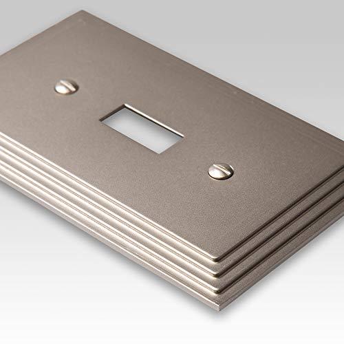 AMERELLE Amerelle Steps Double Duplex Cast Metal Wallplate in Satin Nickel