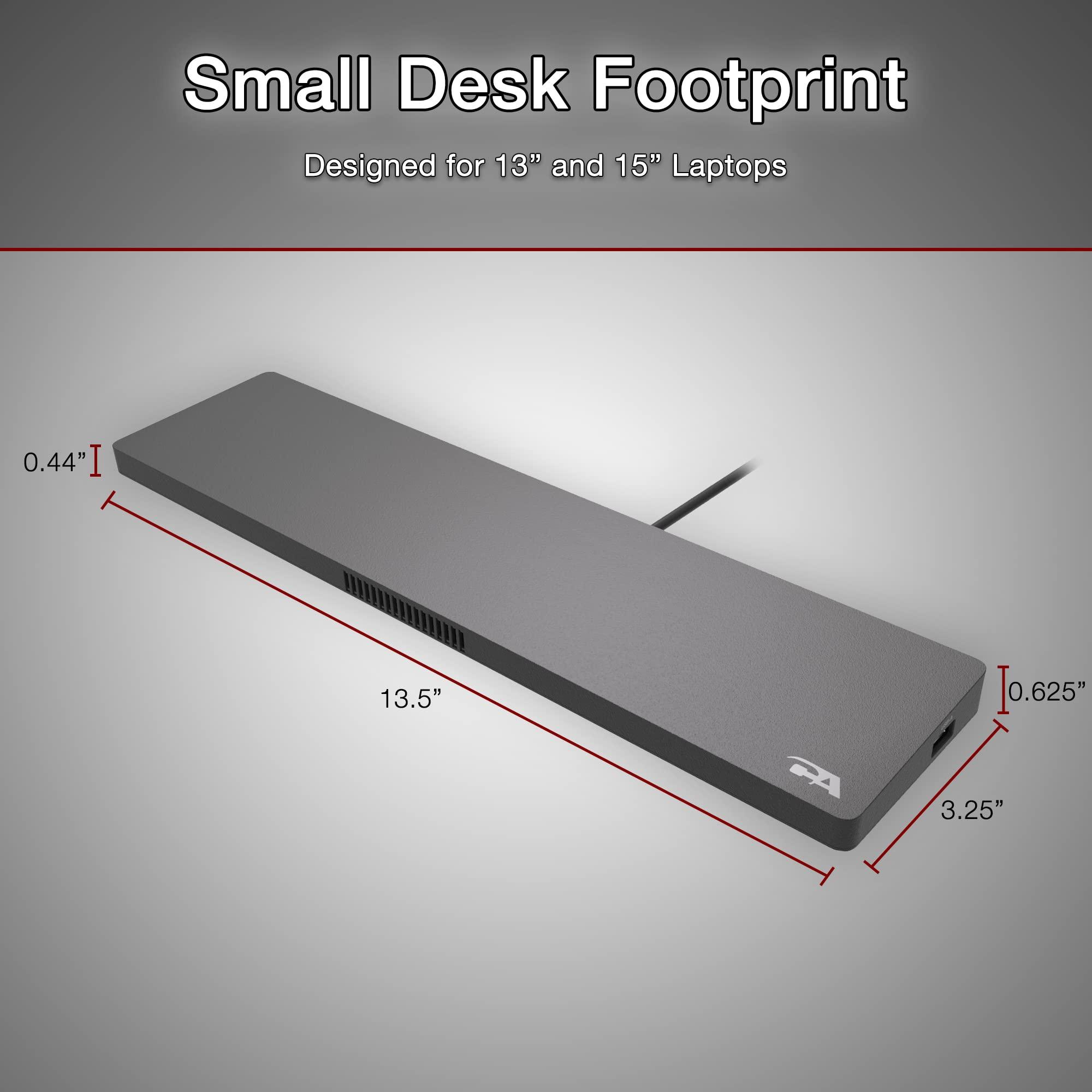 Cyber Acoustics CA Essential Docking Station (DS-2000), 6 Pack USB-C Docks with 90W Power Delivery, Laptop Cooling, Dual 4K Monitor Displays, 4 USB-A Ports, Ethernet, Includes 6 Active DisplayPort to HDMI Adapters
