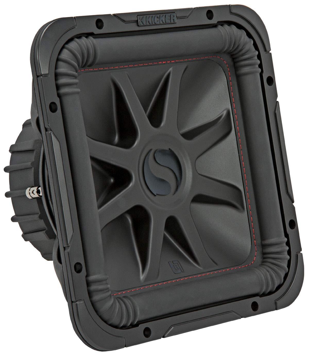 KICKER Kicker 44L7S122 Solo-Baric 12 Square L7 Dual 2 Ohm Sub and ASC SOLOSQ1X12V Single Sub Box Enclosure