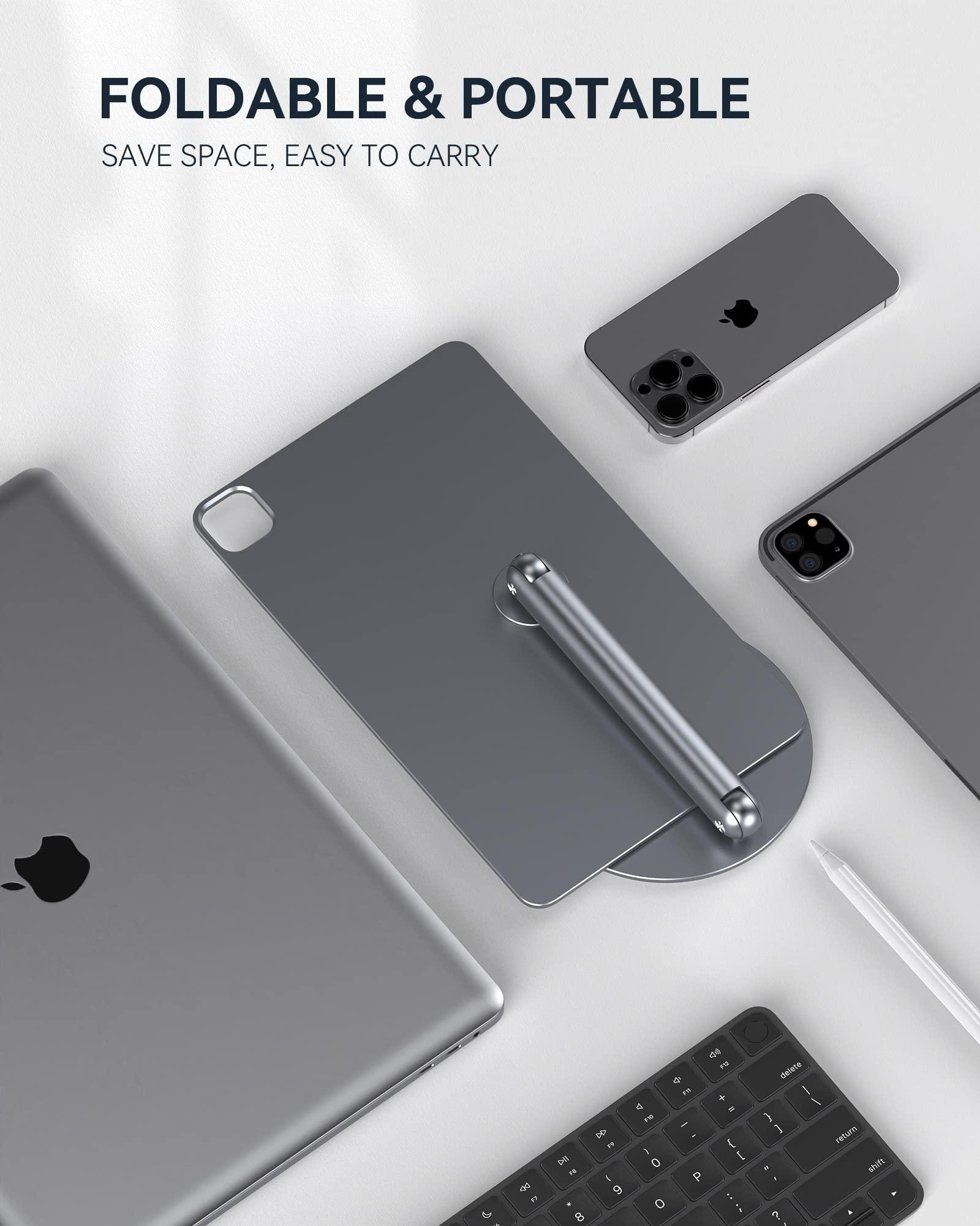 LULULOOK LULULOOK Magnetic iPad Stand for iPad Pro 12.9'', iPad Air 13" M2 (2024), 360 Rotating Aluminum Alloy Tablet Stand for Desk Foldable iPad Holder for iPad Pro 12.9'' 6th/5th/4th/3rd, iPad Air 13 inch