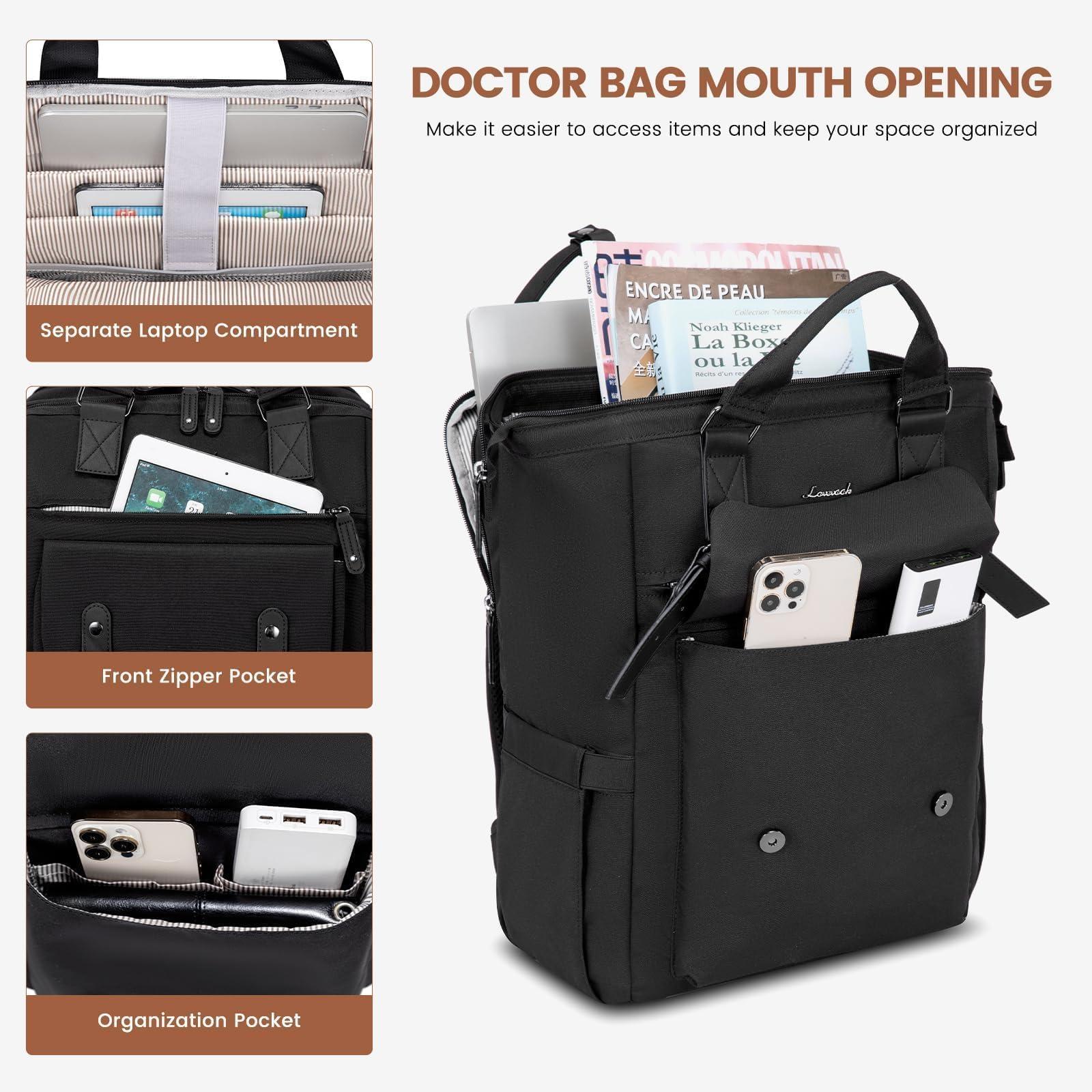 LOVEVOOK LOVEVOOK Laptop Backpack, Travel Bag with 17.3 inch Laptop Compartment, Water Resistant Teacher Nurse Doctor Work Bag, Anti-theft Daypack, Black