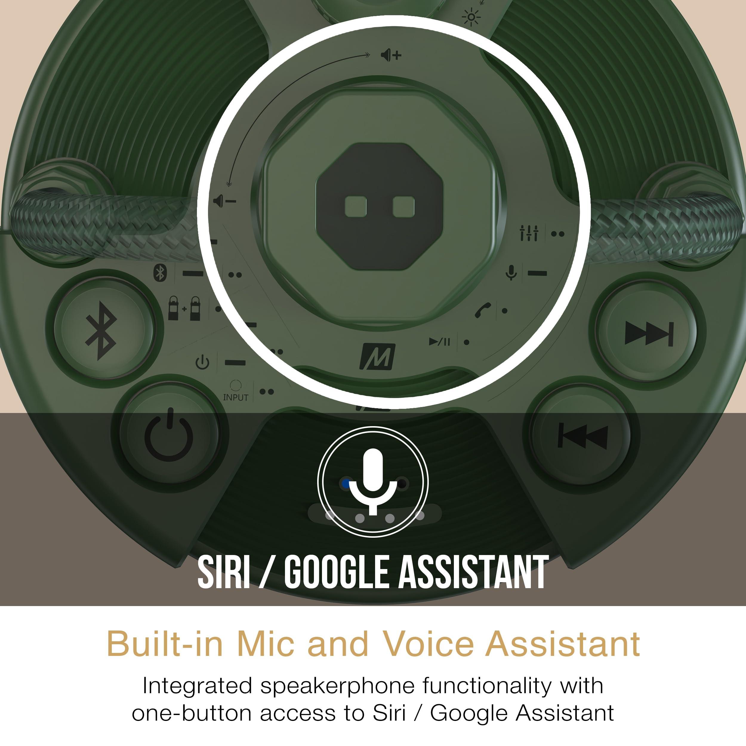 MEE audio MEE audio lightSPKR Bluetooth wireless speaker with camping lantern: 360 audio, 3 audio modes, 2 light colors & infinite brightness adjustment, IPX6 waterproof for indoor & outdoor use (Forest Green)