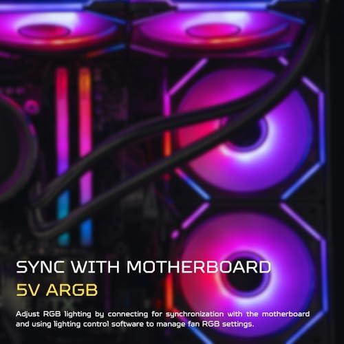 Cooler Power Cooler Power 120mm Black Mirror RGB Fans, Premium PC Fans, High Airflow, Ultra-Quiet Speed Control (PWM), Universal RGB SYNC(Aura, Fusion, Mystic) (Black, 3 Pack)