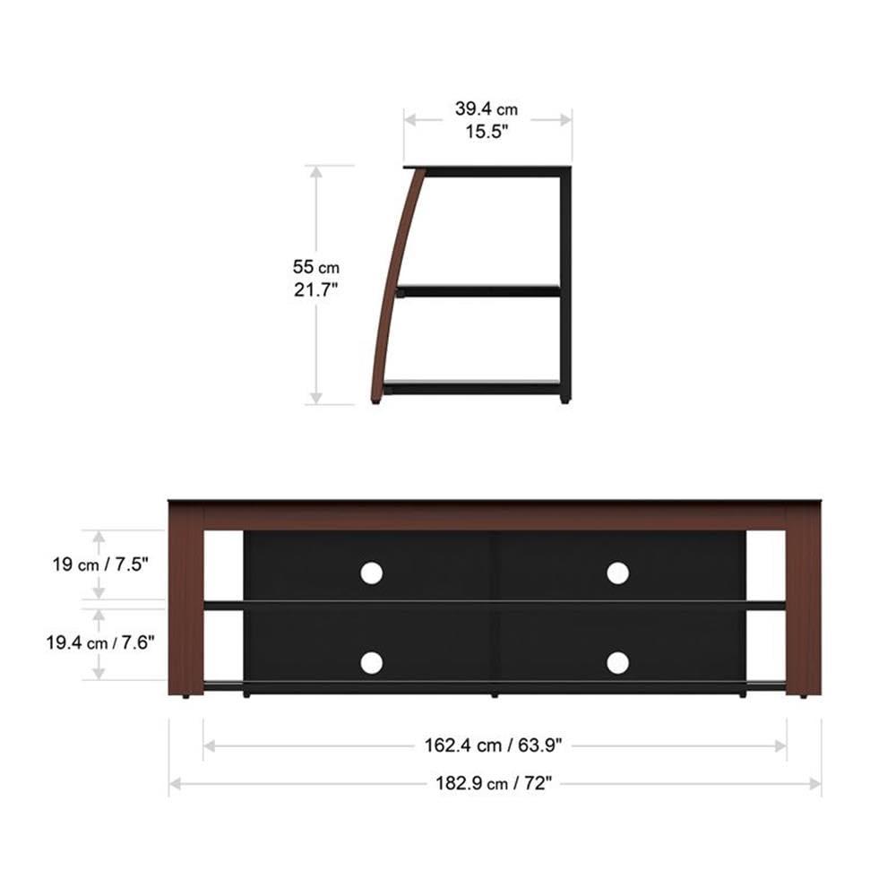 AVF AVF Contemporary Wood Glass Steel TV Stand for TVs 32\" to 90\" in Black/Walnut