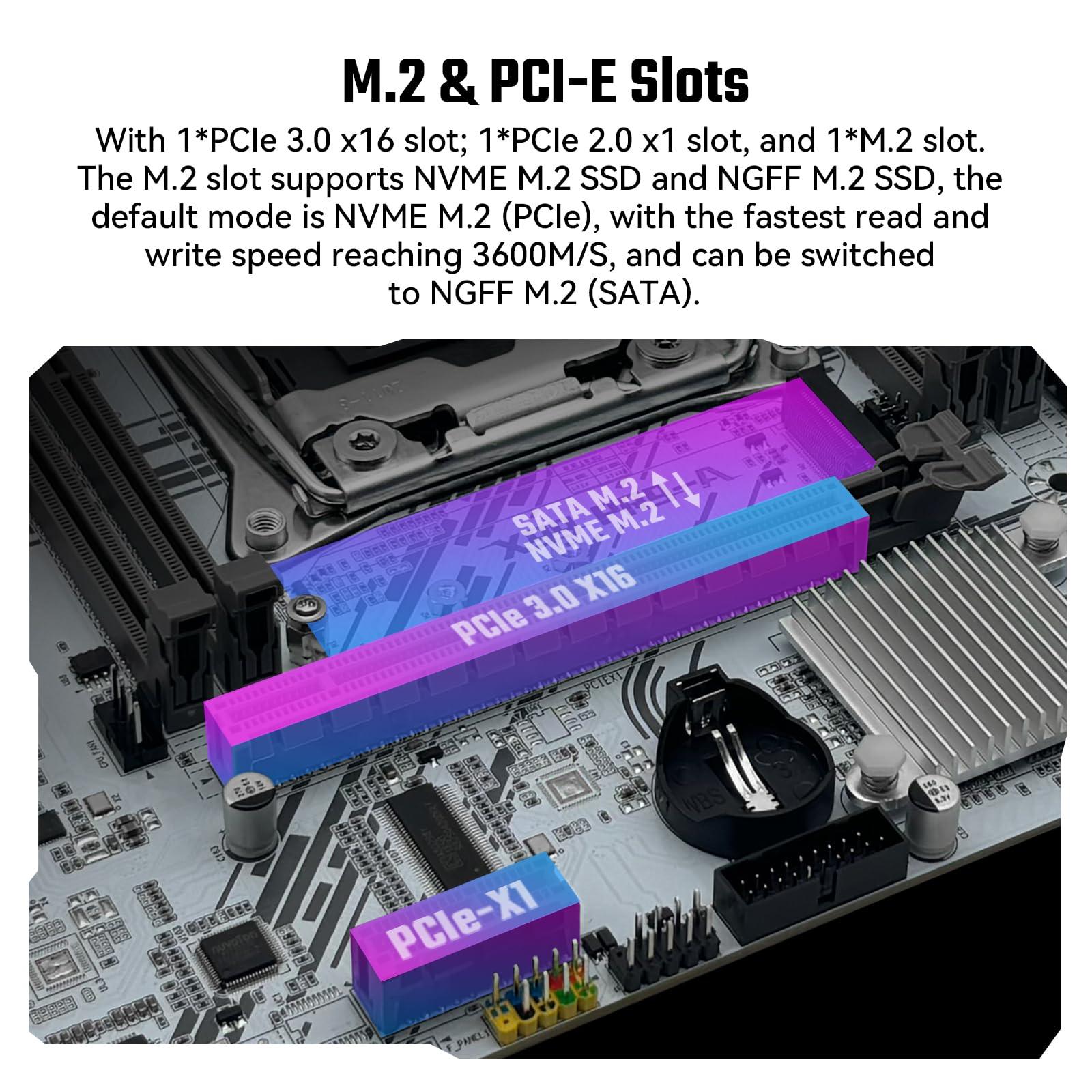 SHANGZHAOYUAN SHANGZHAOYUAN X99 PR9-A Motherboard with 16GB 2133MHz DDR4 RAM, Intel LGA 2011-3 Motherboard for Xeon E5 V3 V4 Processors (DDR4 Slot, PCIe 3.0, M.2 Protocol, SATA 3.0, USB 3.0, Gigabit LAN)