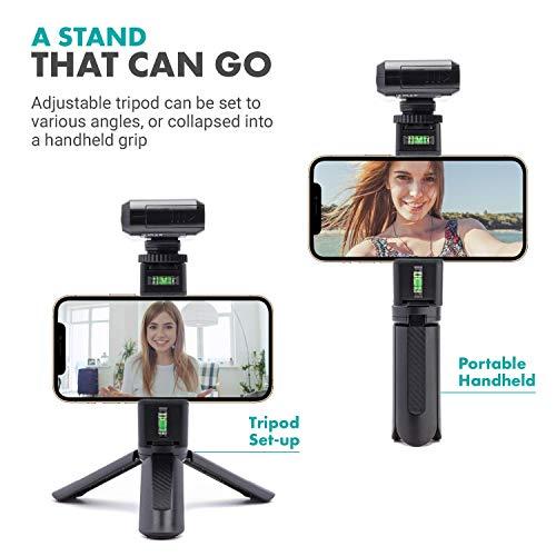 Movo Movo Wireless Microphone Smartphone Vlogging Kit with Mini Tripod and Rotating Phone Holder for Tripod - Wireless Lapel Microphone for iPhone and Android Smartphones, DSLR Camera, and More