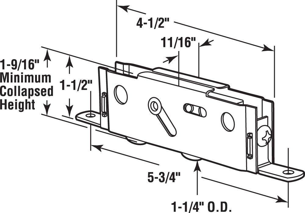 PRIME-LINE Prime-Line D 1991 1-1/4 In. Steel Ball Bearing Low Carriage Sliding Door Roller Assembly (Single Pack)