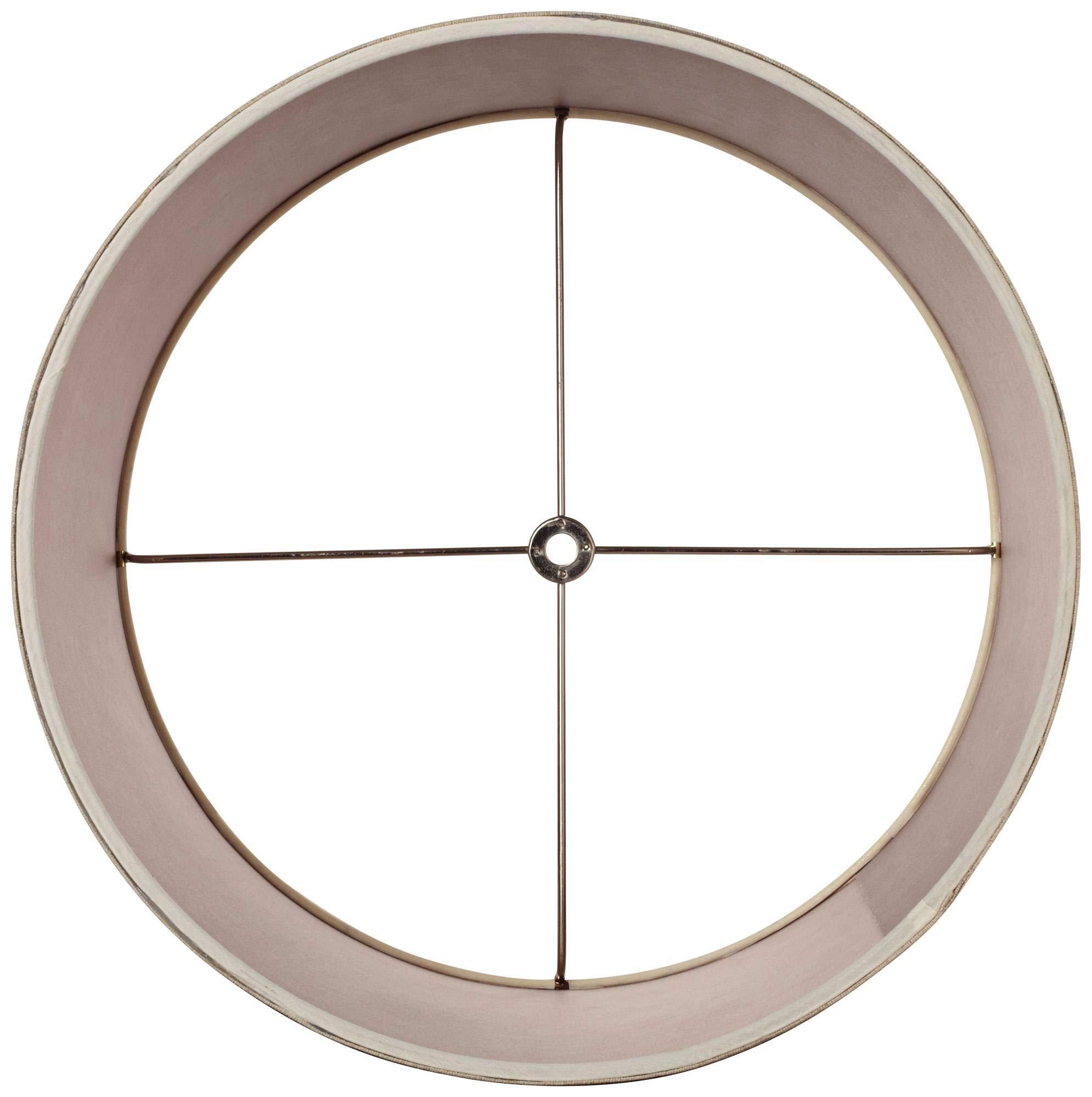 Springcrest Natural Linen Medium Drum Lamp Shade 13" Top x 14" Bottom x 10" High (Spider) Replacement with Harp and Finial - Springcrest