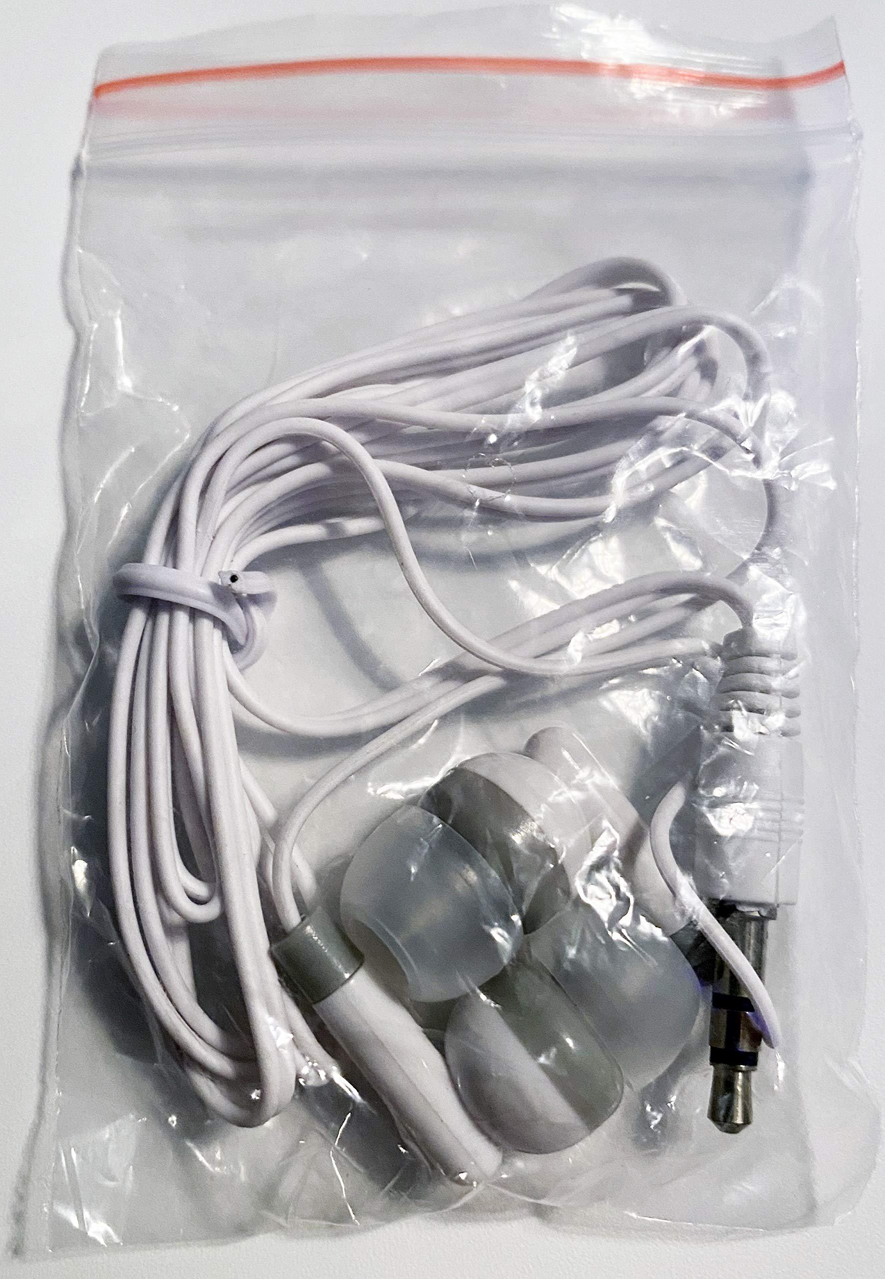 LowCostEarbuds.com LowCostEarbuds.com Bulk Wholesale Lot of 100 WhiteGray Earbuds Headphones - Individually Wrapped, CB-WHT-100-WRAP