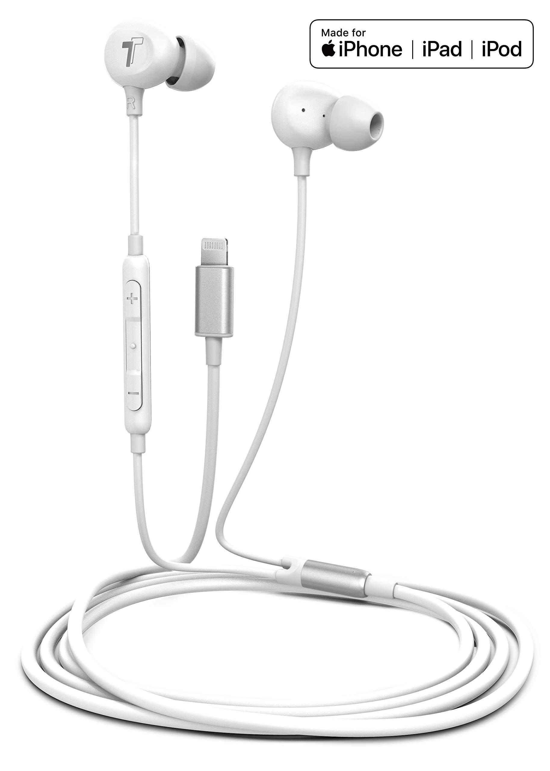 Thore Thore Earbuds for iPhone 12/13/14 Earphones (V60) Wired in-Ear Earbuds (Apple MFi Certified) Lightning Headphones with Mic for iPhone 7/8 Plus, X, Xs, XR, 11, SE, 12, 13/14 Pro Max - White