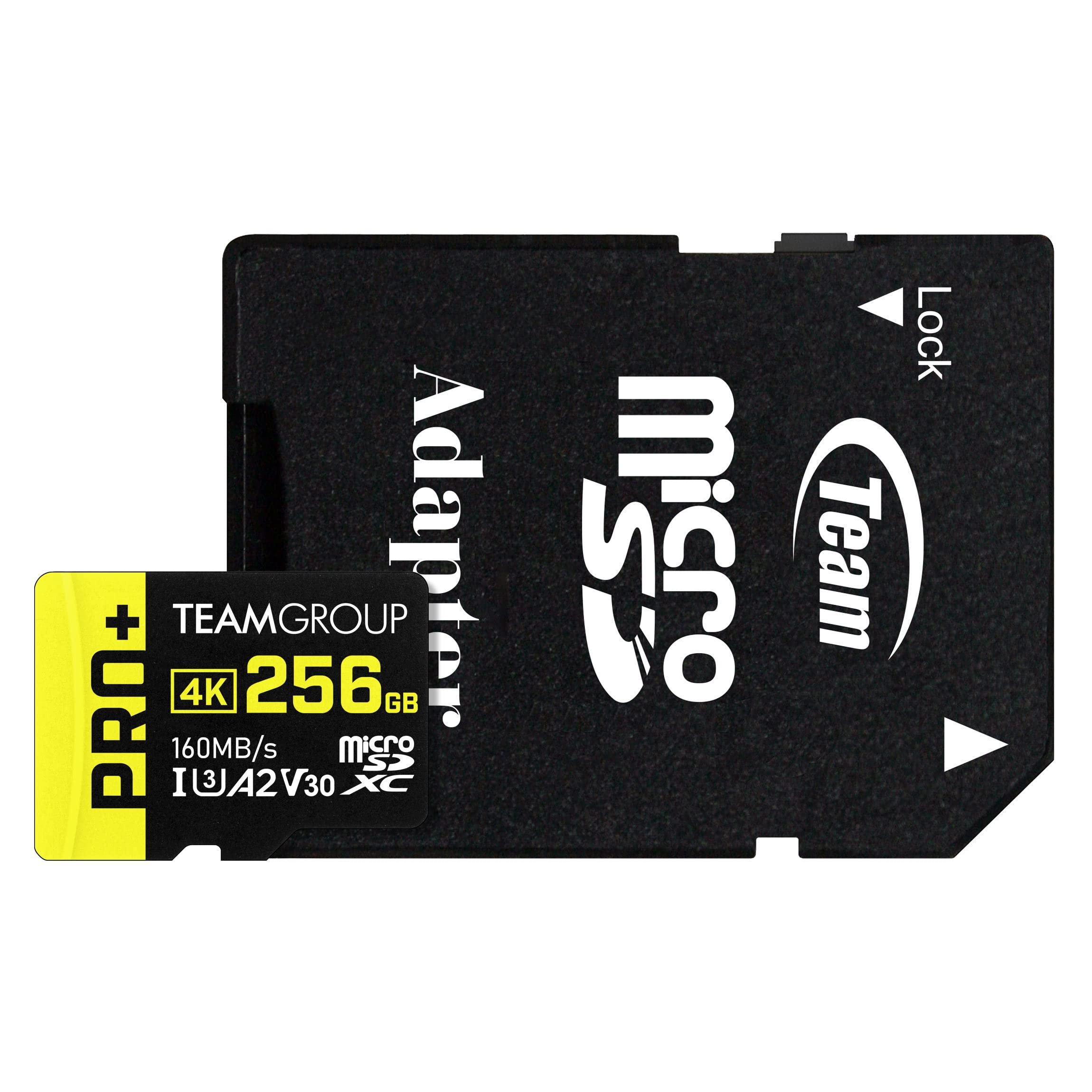 TEAMGROUP TEAMGROUP A2 Pro Plus Card 256GB x 5 Pack Micro SDXC UHS-I U3 A2 V30, R/W up to 160/110 MB/s for Nintendo-Switch, Gaming Devices, Tablets, Smartphones, 4K Shooting, with Adapter TPPMSDX256GIA2V3063