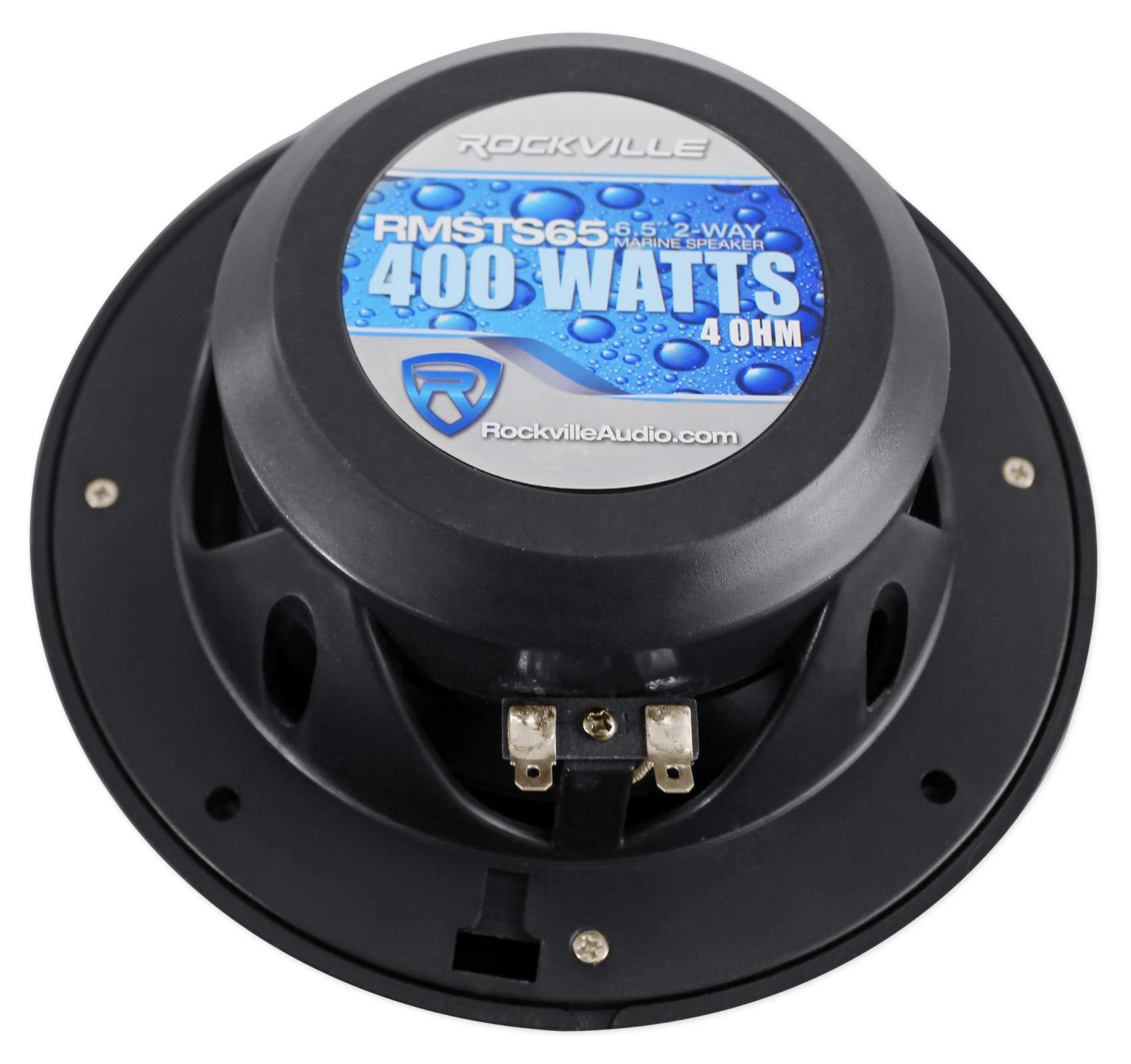 Rockville Pair Rockville RMSTS65B 6.5" 800w Waterproof Marine Boat Speakers 2-Way Black