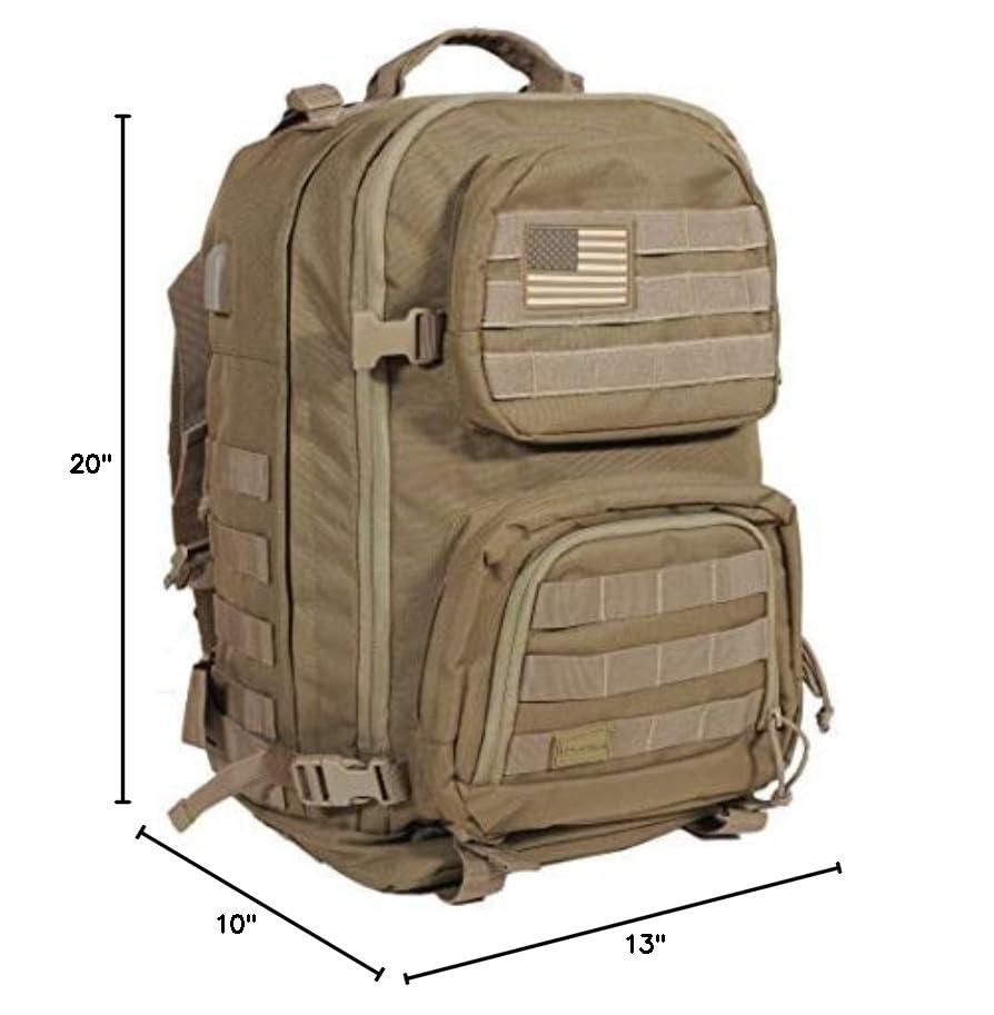 Rockland Rockland Military Tactical Laptop Backpack, Tan, Large