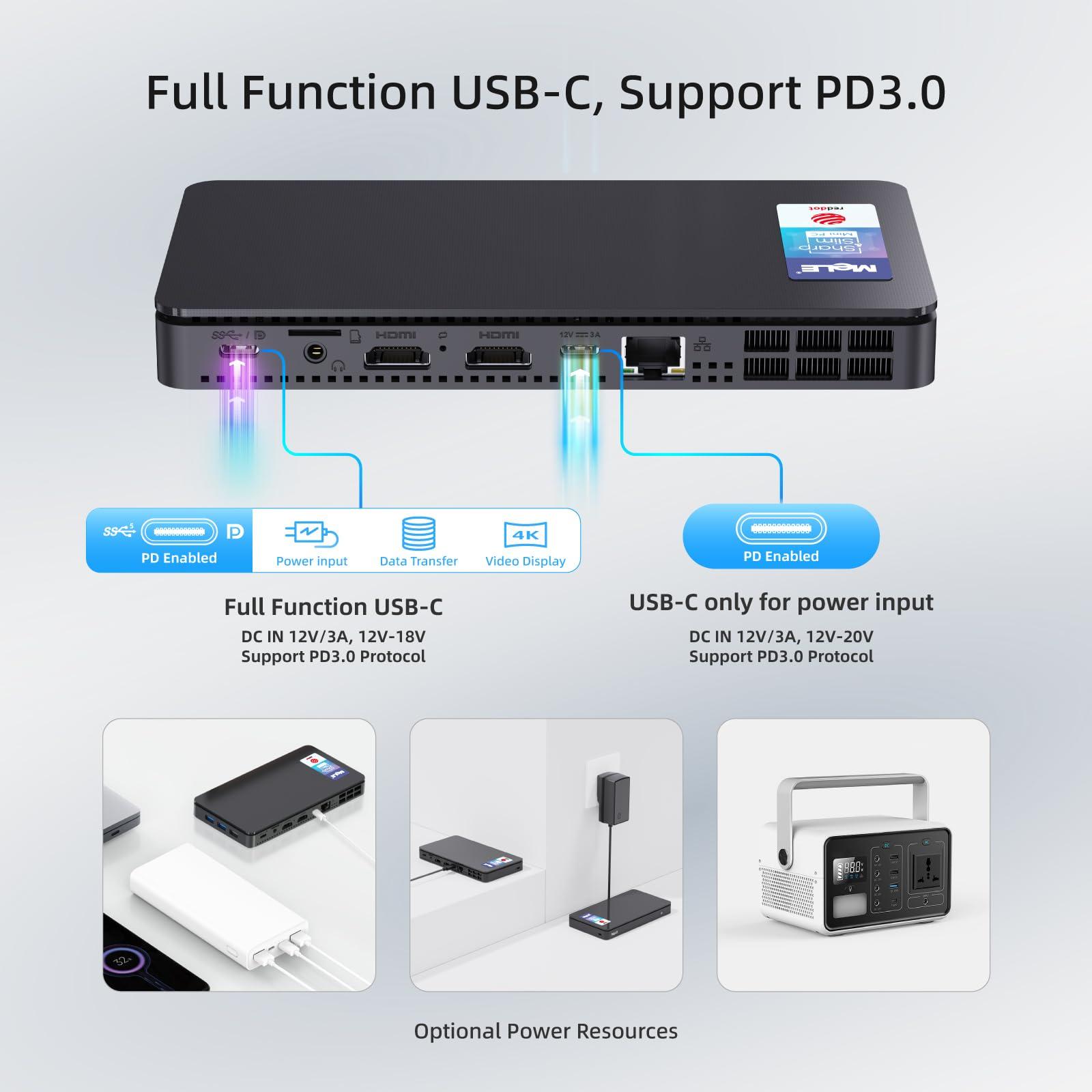 MeLE MeLE Overclock4C Mini PC, 12th Alder Lake-N100(up to 3.4GHz,4C/4T), 16GB DDR4 512GB Micro Desktop Computer, 4K Triple Display, All-in-one USB-C, USB3.2/WiFi/BT/Ethernet on Business Home Office
